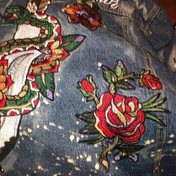 Mens blue jean Sherpa jacket‎ DEATH ABOVE DISHONOR 3XL - Picture 6 of 13